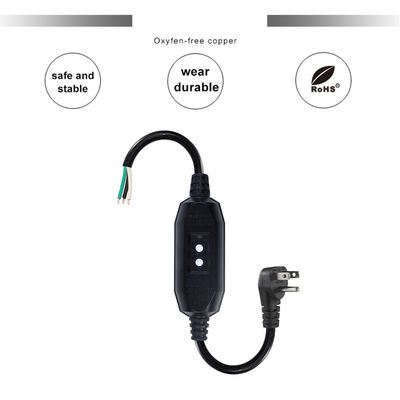 Industriale di grado pesante 18AWG NEMA 5-15P cavo di alimentazione con protezione RCD e estremità di filo nudo per macchine / elettrodomestici