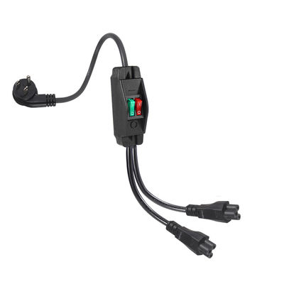 Premium Heavy Duty Right Angle NEMA 5-15P to Dual IEC C5 Power Splitter con interruttore per l'elettronica domestica e dell'ufficio 125V 10A