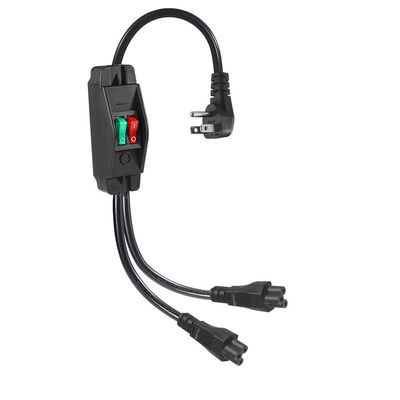 Sdoppiatore di alimentazione da NEMA 5-15P a doppio IEC C5 con interruttore 125V 10A