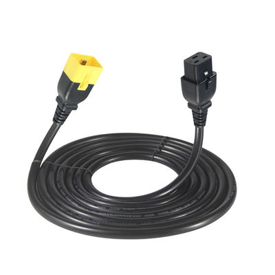 Bloccaggio del cavo di alimentazione di estensione C19-C20 16A 250V per servers rack/macchine all'aperto con cavo 16AWG