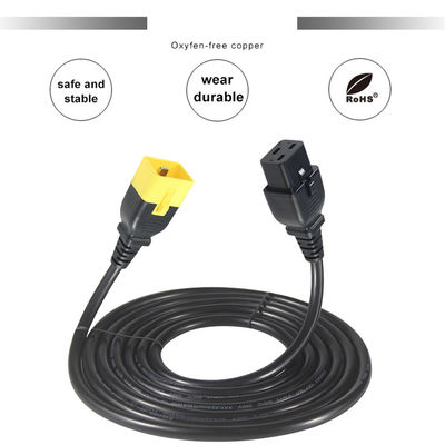 Cavo di prolunga di alimentazione C19 a C20 con blocco 16A 250V 14AWG