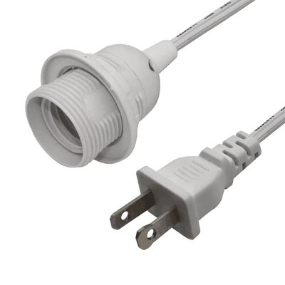 Cable di adattatore a presa resistente alla fiamma con presa della lampadina E26 e interruttore di attenuazione in linea, NEMA 1-15P a convertitore E26