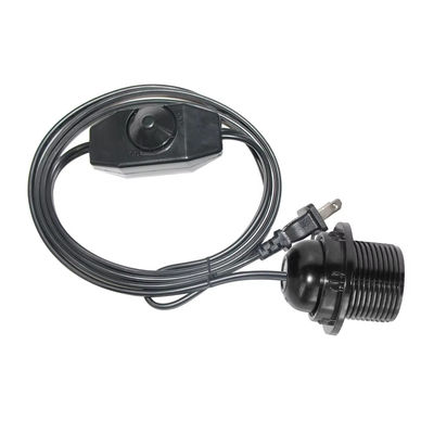 Cable di adattatore a presa resistente alla fiamma con presa della lampadina E26 e interruttore di attenuazione in linea, NEMA 1-15P a convertitore E26