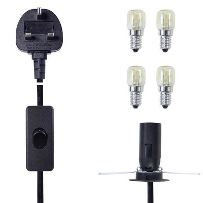E14 Cavo per il convertitore delle prese di luce con presa UK e interruttore 303, 250V 3A per apparecchi di illuminazione vintage