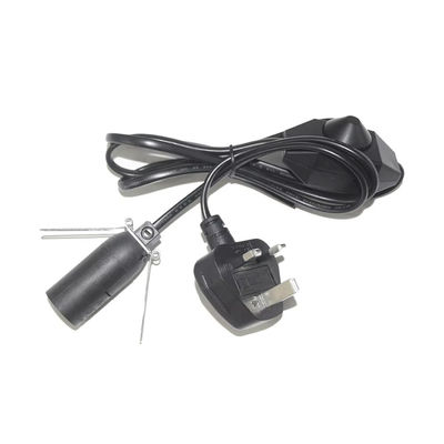 Cable di adattamento per porta lampadina UK Plug E14 con interruttore di attenuazione regolabile e certificazione CE - Accessori standard per l'illuminazione di sicurezza BS1363