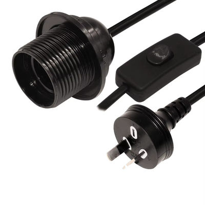 E26 resistente all'acqua Portatore di lampadina Corde di alimentazione AU Plug con 303 Interruttore per illuminazione interna / esterna 250V 10A