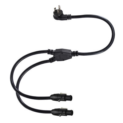PowerCON Y Splitter Cable NEMA 5-15P a Dual PowerCON Out 1 maschio a 2 femmine per illuminazione sul palco e apparecchiature audio