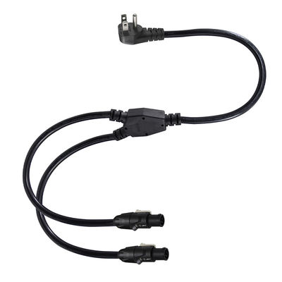 PowerCON Y Splitter Cable NEMA 5-15P a Dual PowerCON Out 1 maschio a 2 femmine per illuminazione sul palco e apparecchiature audio