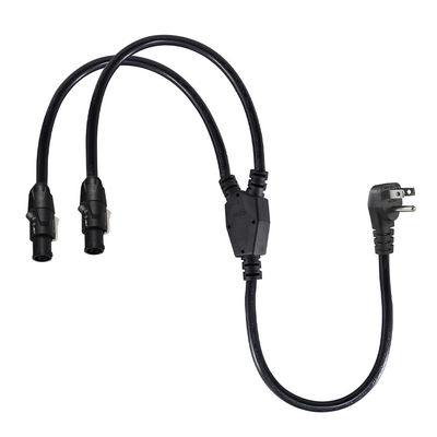 PowerCON Y Splitter Cable NEMA 5-15P a Dual PowerCON Out 1 maschio a 2 femmine per illuminazione sul palco e apparecchiature audio