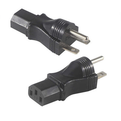 NEMA 5-15P di grado industriale a IEC 320 C13 Plug di adattatore di alimentazione per server rack / data center con alloggiamento ad alta corrente e ignifughi da 125V 15A (conforme alla norma UL)