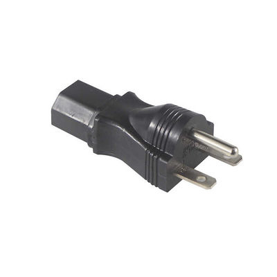 NEMA 5-15P di grado industriale a IEC 320 C13 Plug di adattatore di alimentazione per server rack / data center con alloggiamento ad alta corrente e ignifughi da 125V 15A (conforme alla norma UL)