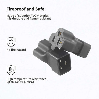 NEMA 5-15R to IEC 320 C20 Converter Plug Adapter per data center/uso industriale, connettore di alimentazione durevole da 250V a 15A