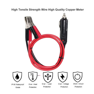 12V/24V accenditore di sigarette a clip della batteria cavo adattatore per l'alimentazione di emergenza dell'auto caricabatterie solare dispositivo portatile 16AWG