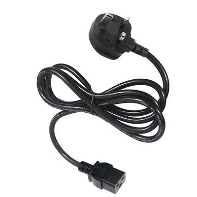 Cable di alimentazione da UK a C19 per centri dati 16A 250V 14AWG 1.2M nero BS1363 Certificato di sicurezza