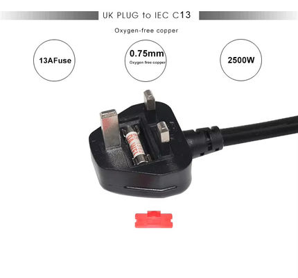 Cable da cavo di alimentazione UK a C7 1.5M 250V 2.5A 18AWG PVC flessibile per Nintendo Switch/altoparlanti/adattatore di alimentazione per laptop