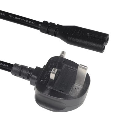 Cable da cavo di alimentazione UK a C7 1.5M 250V 2.5A 18AWG PVC flessibile per Nintendo Switch/altoparlanti/adattatore di alimentazione per laptop