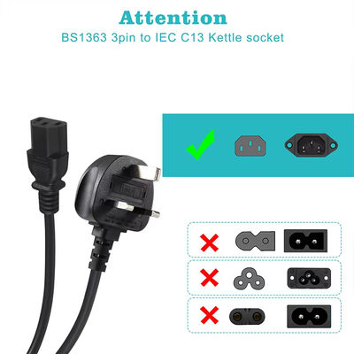 UK to C13 Power Cord 1.2M 250V 13A 16AWG Heavy Duty Cable per server/attrezzature mediche/PDU di data center (CE/BS1363/RoHS)