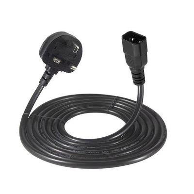 Cavo blindato UK-C14 1.2M 250V 10A 16AWG per UPS/server rack/dispositivo medico (IP67/RoHS/BS1363)