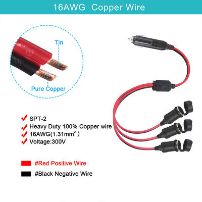 Adaptatore per accendini di sigarette per auto a tripla presa con interruttori per l'espansione della potenza del caricabatterie per veicoli da 12V/24V