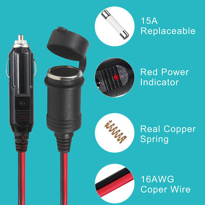 Adaptatore per accendini di sigarette per auto a tripla presa con interruttori per l'espansione della potenza del caricabatterie per veicoli da 12V/24V