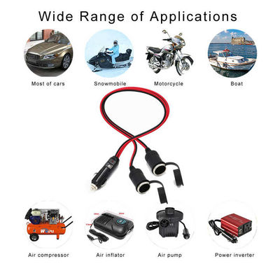 Adattatore sdoppiatore da presa accendisigari per auto 2 in 1 a doppia presa femmina per estensione di alimentazione veicolare 12V/24V