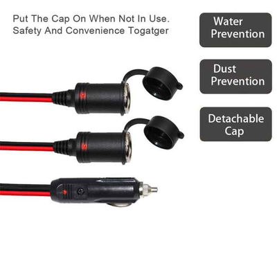 Adattatore sdoppiatore da presa accendisigari per auto 2 in 1 a doppia presa femmina per estensione di alimentazione veicolare 12V/24V