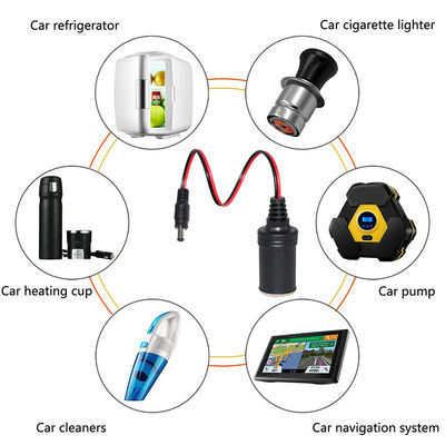 Cable di alimentazione per accendini di sigarette da presa a spina a corrente continua per alimentazione 12V 24V Dispositivi DIY e attrezzature per veicoli