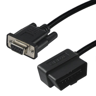 Cavo adattatore diagnostico OBD-II a DB9 con connettore maschio a 16 pin a connettore seriale a 9 pin per interfaccia strumento di scansione veicoli