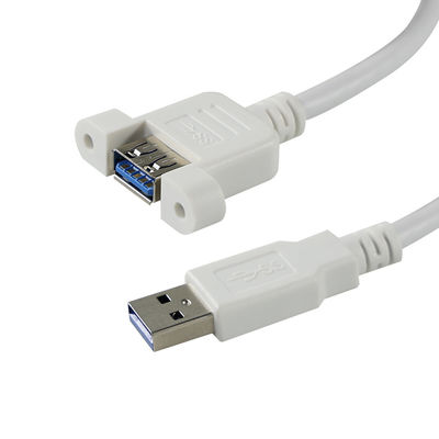 USB 3.0 Un cavo di estensione da maschio a femmina con fori a vite montati sul pannello per il trasferimento di dati e l'estensione del dispositivo 3 piedi / 4 piedi / 5 piedi