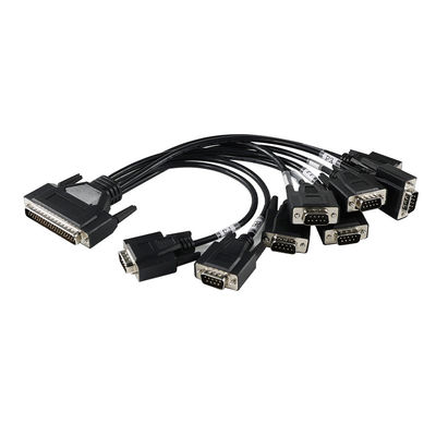 Cavo breakout da DB-62 maschio a 7x DB-9 maschio per comunicazione seriale industriale, splitter RS232/RS485 - 1,2 m nero