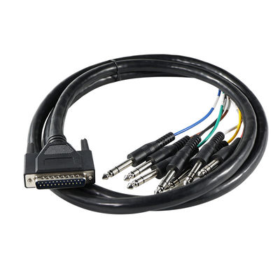 Cavo breakout audio DB-25 a 6.35mm TS schermato 28AWG 4ft