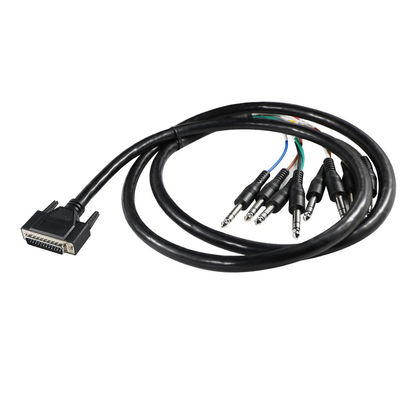 DB - 25 a 6,35 mm TS Audio Breakout Cable Shielded 28AWG per attrezzature audio professionali / studi di registrazione con lunghezza di 4 piedi
