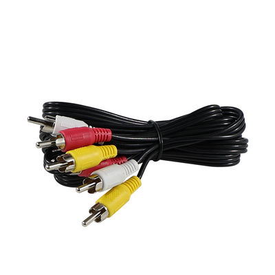 6 - Cavo AV RCA a piedi 3 /multipiece (rosso/bianco/giallo) per televisori/ lettori DVD/console da gioco in rame - connettori placcati