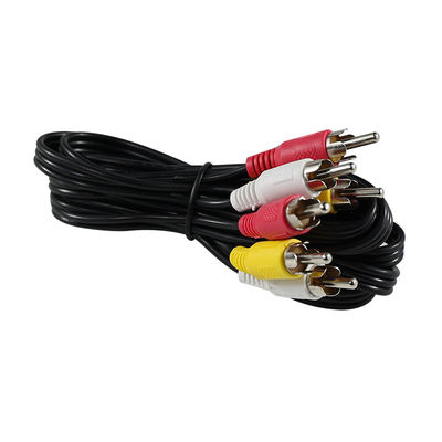 6 - Cavo AV RCA a piedi 3 /multipiece (rosso/bianco/giallo) per televisori/ lettori DVD/console da gioco in rame - connettori placcati