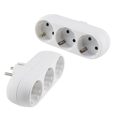 Adaptatore europeo a presa di corrente a 3 vie con 3 prese di corrente alternata 250V 10A Compatto per uso domestico e di viaggio
