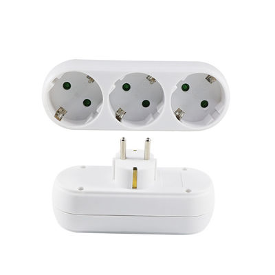Adaptatore europeo a presa di corrente a 3 vie con 3 prese di corrente alternata 250V 10A Compatto per uso domestico e di viaggio