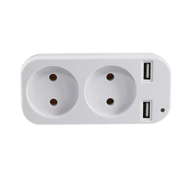 Adattatore UE a doppia presa a parete con 2 porte USB 250V 10A