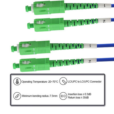 Cavo patch in fibra ottica simplex monomodale SC APC - Cavo jumper a bassa perdita per FTTH, armadi di telecomunicazioni, applicazioni ODF