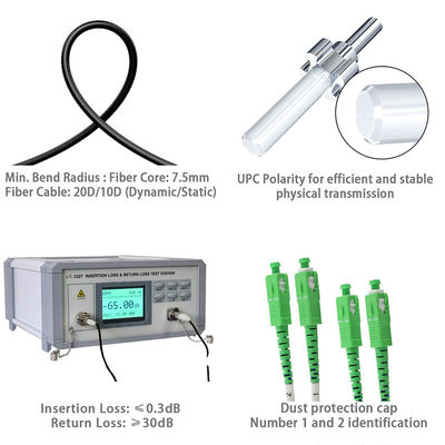 SC APC Simplex Single-Mode Fiber Optic Patch Cable