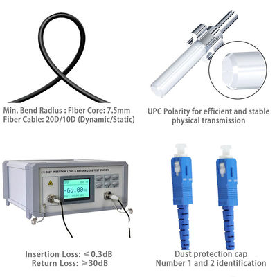 Cavo patch in fibra ottica SC a SC monomodale multimodale per FTTH Data Center