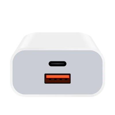 US 2-Pin 30W Dual Port Wall Charger USB-C & USB-A Output Fast Charging Power Adapter per telefono, tablet, fotocamera