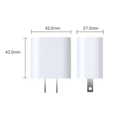 US 2-Pin 30W Dual Port Wall Charger USB-C & USB-A Output Fast Charging Power Adapter per telefono, tablet, fotocamera