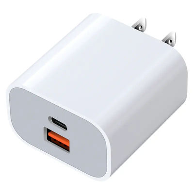 US 2-Pin 30W Dual Port Wall Charger USB-C & USB-A Output Fast Charging Power Adapter per telefono, tablet, fotocamera