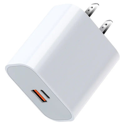 US 2-Pin 30W Dual Port Wall Charger USB-C & USB-A Output Fast Charging Power Adapter per telefono, tablet, fotocamera