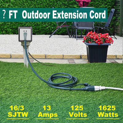 Prolunga per esterni da 6 piedi con spina piatta a 90 gradi NEMA 5-15P a 5-15R