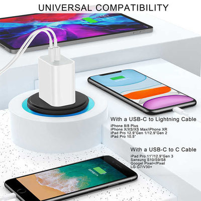 Caricabatterie a parete USB a doppia potenza da 18W con ricarica rapida tipo C e USB-A