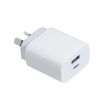 Caricabatterie da parete a 2 pin AU da 20 W a doppia porta – Adattatore di alimentazione a ricarica rapida USB-C e USB-A per telefono, tablet, fotocamera, uso in viaggio