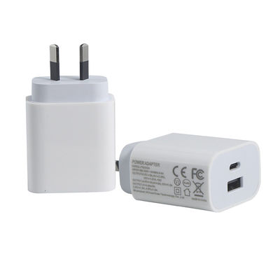 Caricabatterie da parete a 2 pin AU da 20 W a doppia porta – Adattatore di alimentazione a ricarica rapida USB-C e USB-A per telefono, tablet, fotocamera, uso in viaggio