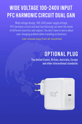 Caricabatterie da muro ad alta potenza USB-C 140W a 2 pin UE – Adattatore di ricarica rapida di tipo C per laptop, tablet, Steam Deck, MacBook, uso in viaggio