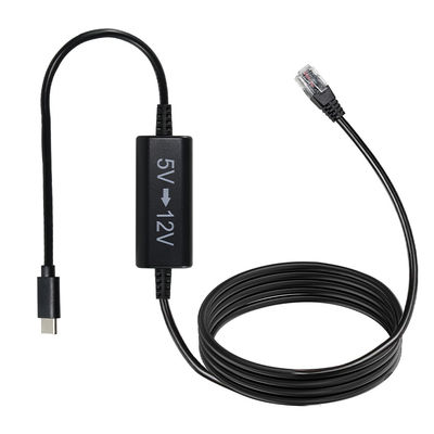 Cavo USB-C a 12V Step-Up con spina a corrente continua ad angolo retto - 5V a 12V cavo convertitore di potenza per router, LED, fotocamera, ventola
